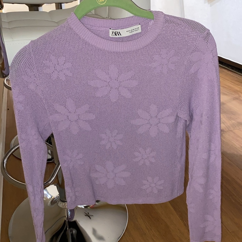 Zara lace Lavender top